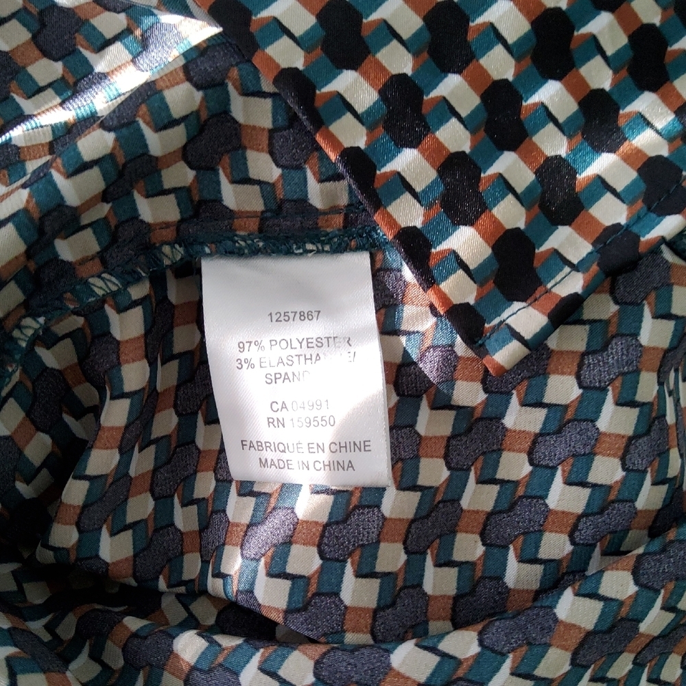 Carolina Belle Geometric Pattern Long Sleeve Shirtdress - Picture 10 of 11